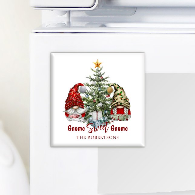 Imán Gnome Sweet Gnome Cute Watercolor Navidades (Subido por el creador)