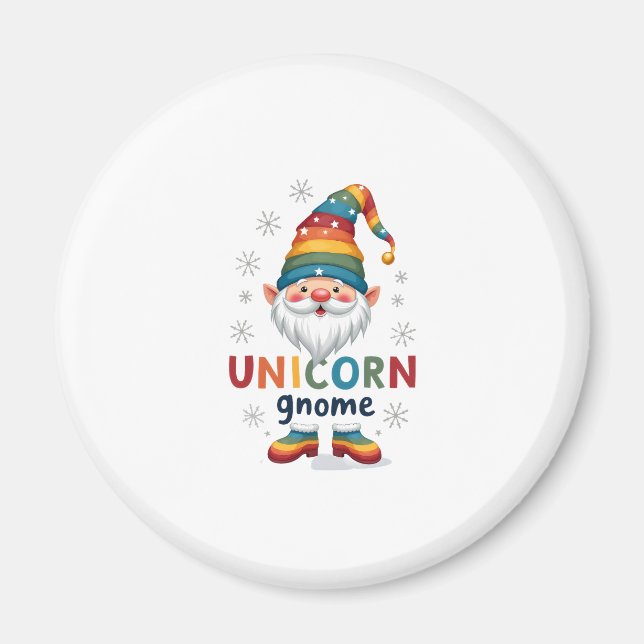 Imán Gnome Unicorn Shirt Family Matching Group Christma (Frente)