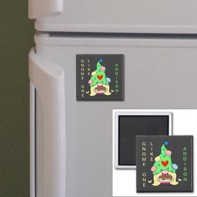 Imán Gnome Uno Como Tu Nombre Cookies Gorra Cake Heart (Subido por el creador)