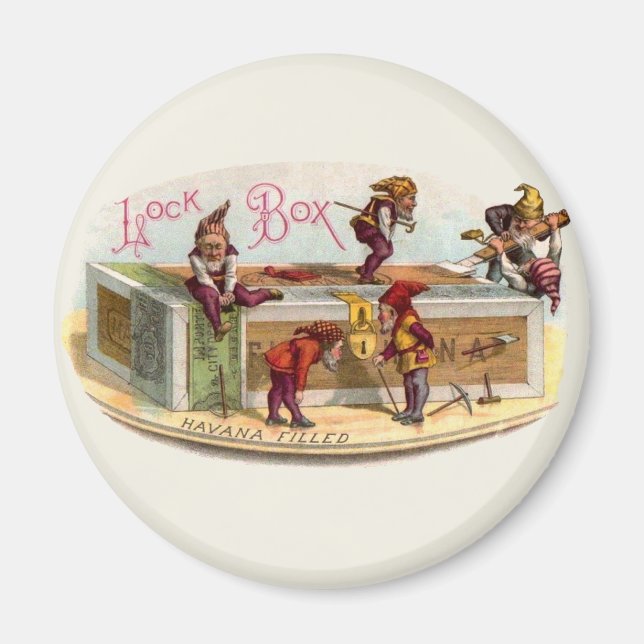 Imán Gnomes de caja de puros de época (Frente)