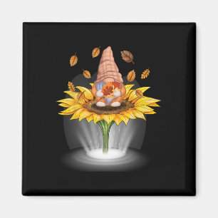 Imán Gnomes Fall Leaf Tree Otoño Beam Sunflower Gracias
