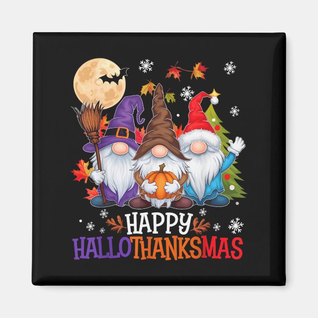 Imán Gnomes Lover Halloween Merry Christmas Happy Hallo (Frente)