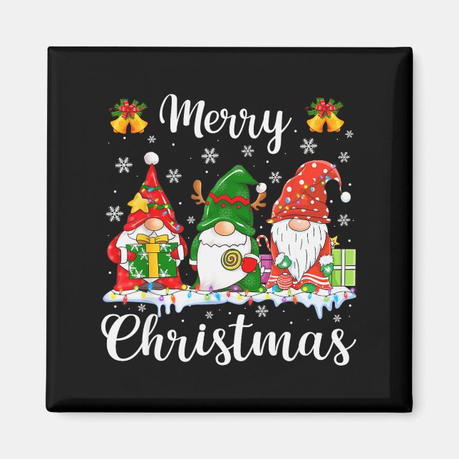 Imán Gnomes Xmas Shirts Merry Christmas Men Women Kids  (Frente)