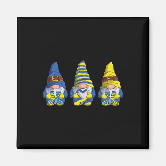 Imán Gnomies Down Syndrome Awareness Day Gifts 21 de ma (Frente)