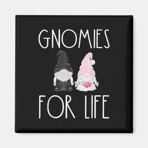 Imán Gnomies For Life Funny Boda Gnome Bride Groom M