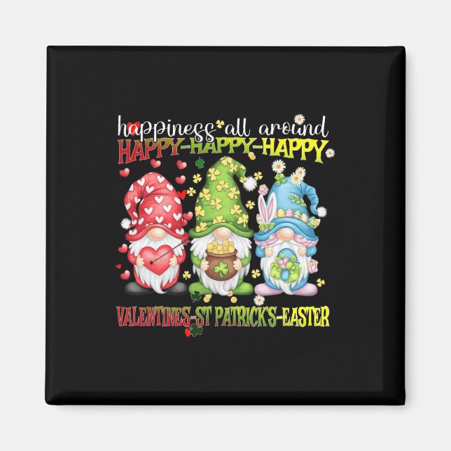Imán Gnomo Feliz San Valentín St Patrick Pascua de Resu (Frente)