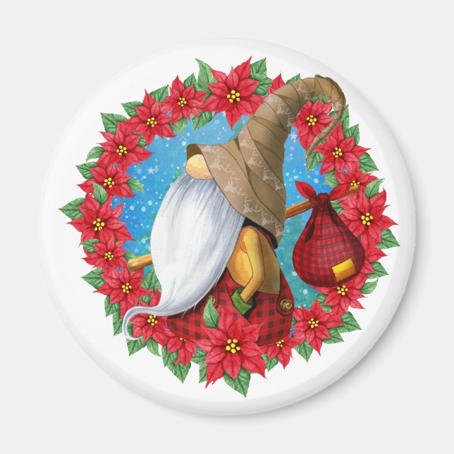 Imán Gnomo navideño nórdico (Frente)