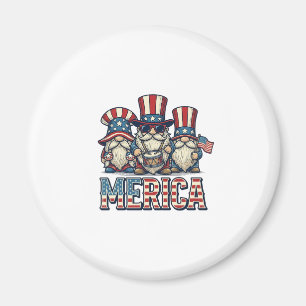 Imán Gnomo Patriótico Merica Diseño Vector Vintage_1