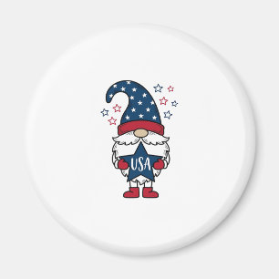 Imán Gnomo Patriótico USA Estrella Vector Diseño de Cam