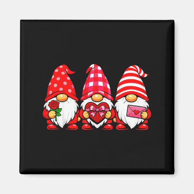 Imán Gnomos aman el día de San Valentín corazón de leop (Frente)