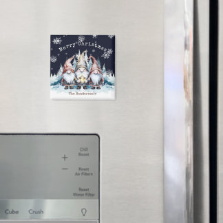 Imán Gnomos de Navidad en Acuarela Personalizados