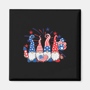 Imán Gnomos del 4 de julio Bandera Patriótica Americana