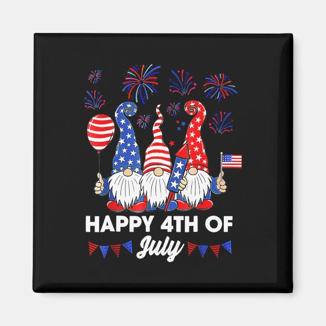 Imán Gnomos Feliz 4 De Julio  (Frente)