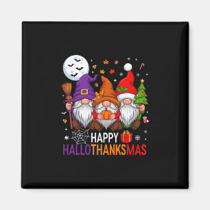 Imán Gnomos Feliz Hallothanksmas Divertido Halloween Gr