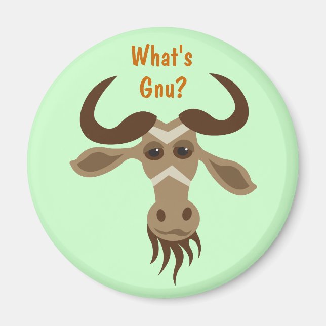 Imán Gnu Stuff_Gary Gnu_What's Gnu? (Frente)