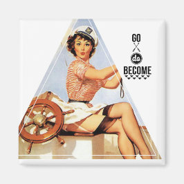 Imán Go Becate Vintage Pinup Gal Digital Art
