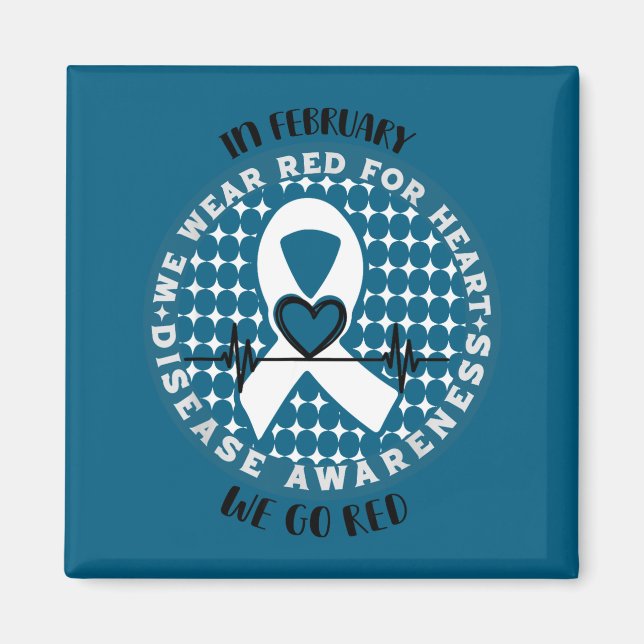 Imán Go Red - American Heart Health Month Awareness In  (Frente)