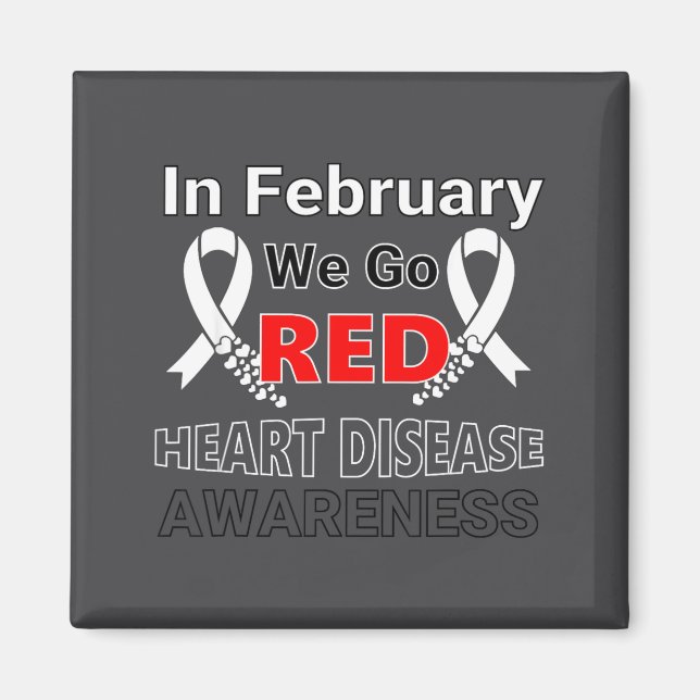 Imán Go Red - American Heart Health Month Awareness In  (Frente)