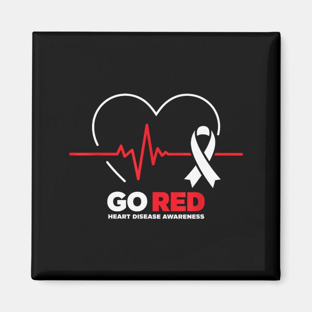 Imán Go Red For Women American Chd Heart Disease Month  (Frente)
