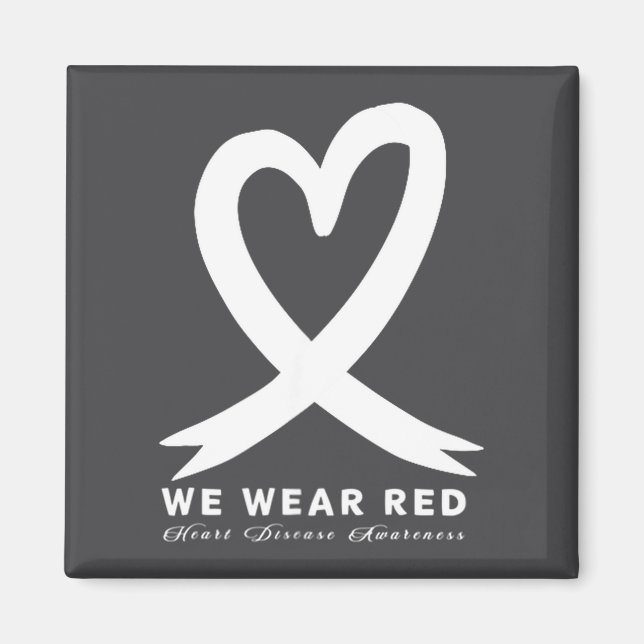 Imán Go Red In February Heart Disease Awareness Health  (Frente)
