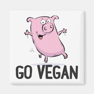 Imán Go Vegan Magnet con cerdo