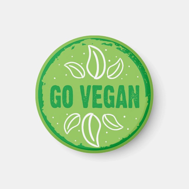 Imán Go Vegan, vegano, vegetariano, (Frente)