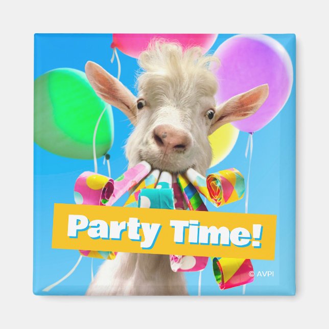 Imán Goat with Party Blowers (Frente)