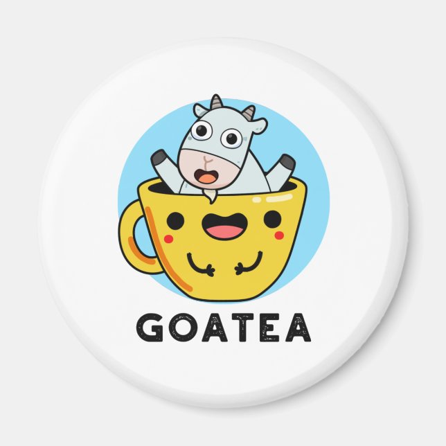 Imán Goatea Funny Goat Tea Pun (Frente)