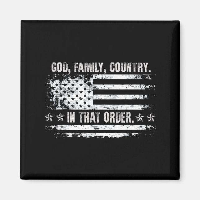 Imán God Family Country Patriotic Faith Pride Usa For S (Frente)