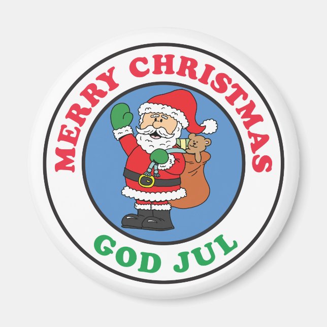 Imán God Jul Navidades suecos Santa (Frente)