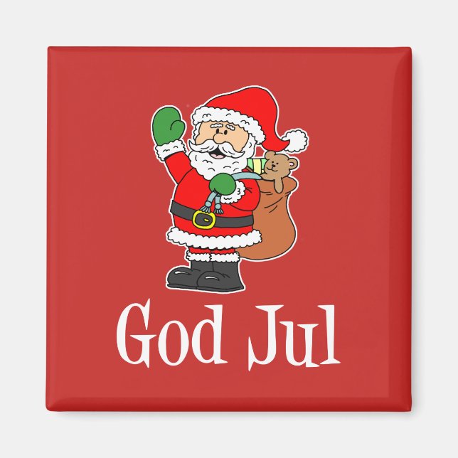 Imán God Jul Navidades suecos Santa Magnet (Frente)