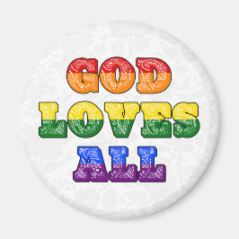 Imán "God Loves All" Gay/LGBTQIA+/Queer Christian Pride
