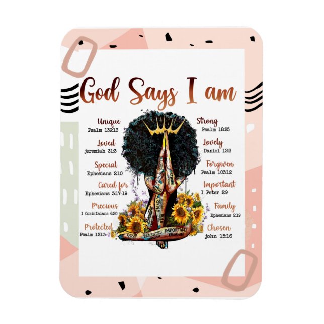 Imán God Says I AM Black Christian Women Melanin Sista (Vertical)