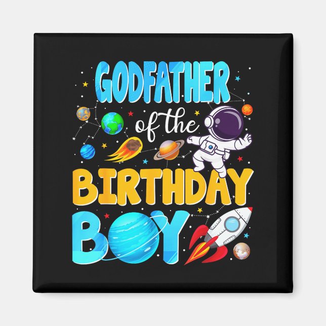 Imán Godfather Of The Birthday Boy Space Astronaut 1st  (Frente)
