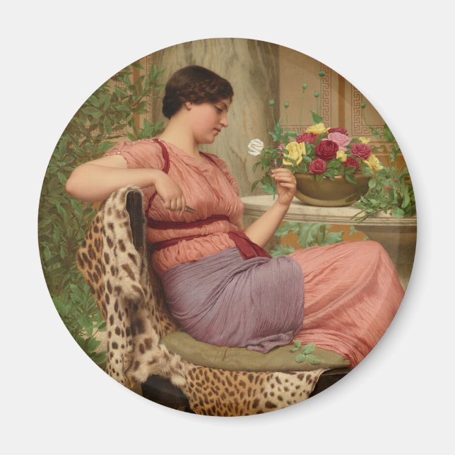 Imán Godward La época de los rosas Magnet de arte redon (Frente)