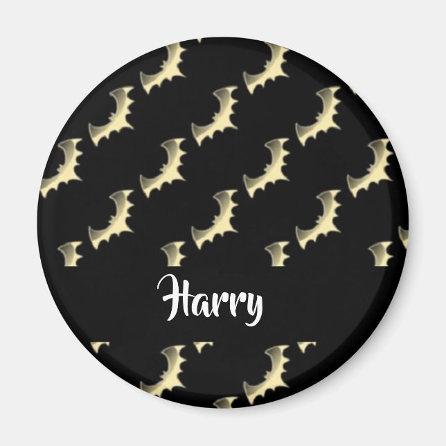 Imán Gold bats on black (Frente)