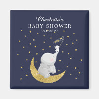 Gold Catch A Star Bunny Elephant Baby Shower