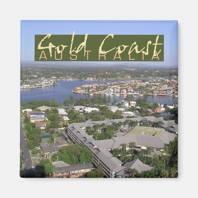 Imán Gold Coast Australia Photo Souvenir Frinet (Frente)