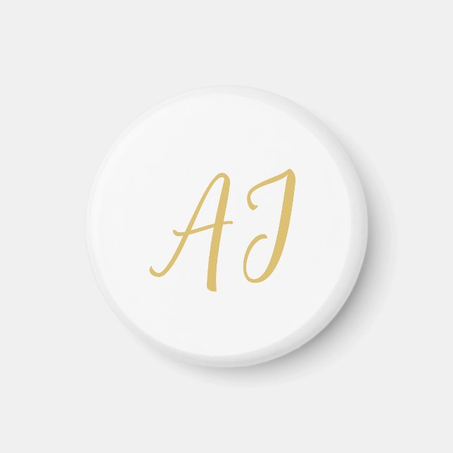 Imán Gold Color Monogram Professional Classical Initial (Frente)