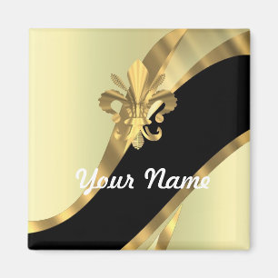 Imán Gold fleur de lys personalizado
