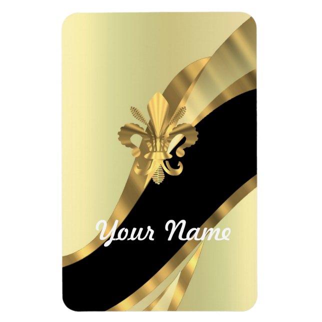 Imán Gold fleur de lys personalizado (Vertical)