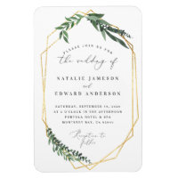 gold geometric watercolor foliage