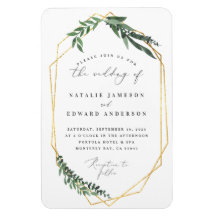 gold geometric watercolor foliage