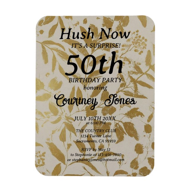 Imán Gold Ivory Botánico 50 cumpleaños 2.0 (Vertical)