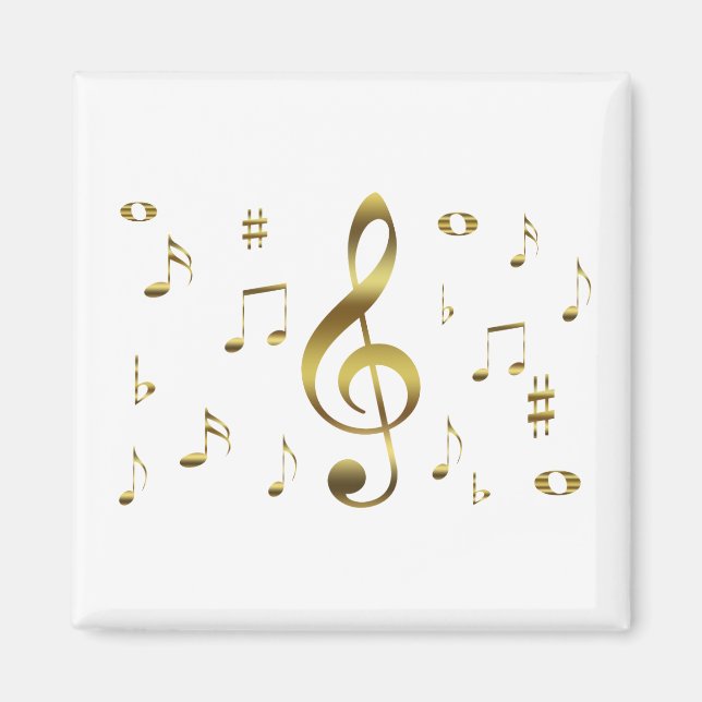 Imán Gold Musical Notes Magnet (Frente)