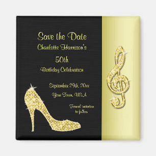 Imán Gold Stiletto & Treble Cleft 50 Save The Date