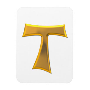 Imán Golden 3D Look Franciscan Tau Cross