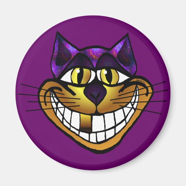 Imán Golden Cheshire Cat Magnet (Frente)