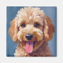 Imán Golden Doodle | Pintura en Acuarela de Mascota Per