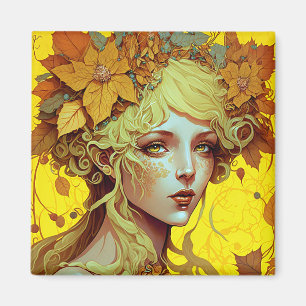 Imán Golden Elf Fairy Fae Fantasy Art